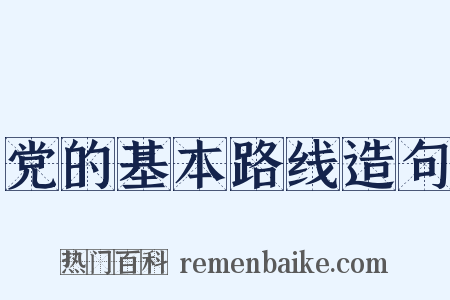 党的基本路线造句是什么意思的图片